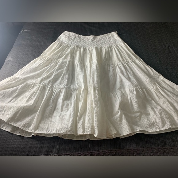 Lauren Ralph Lauren Dresses & Skirts - Lauren Ralph Lauren Jeans Co Boho Eyelet Midi Skirt A-line Cotton White Size 12